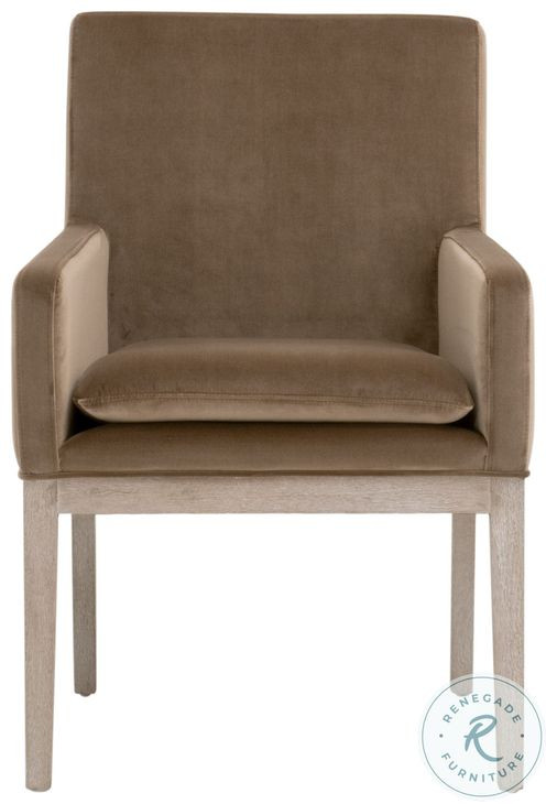 Drake Caramel Velvet Arm Chair