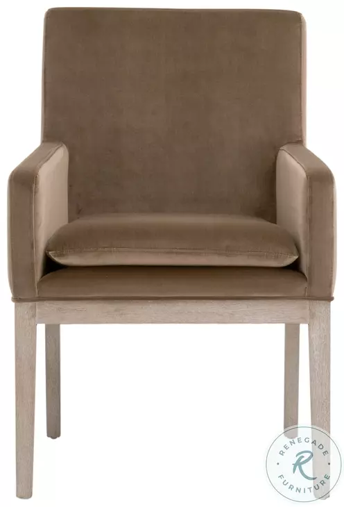 Drake Caramel Velvet Arm Chair