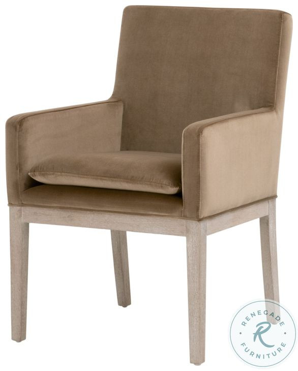 Drake Caramel Velvet Arm Chair