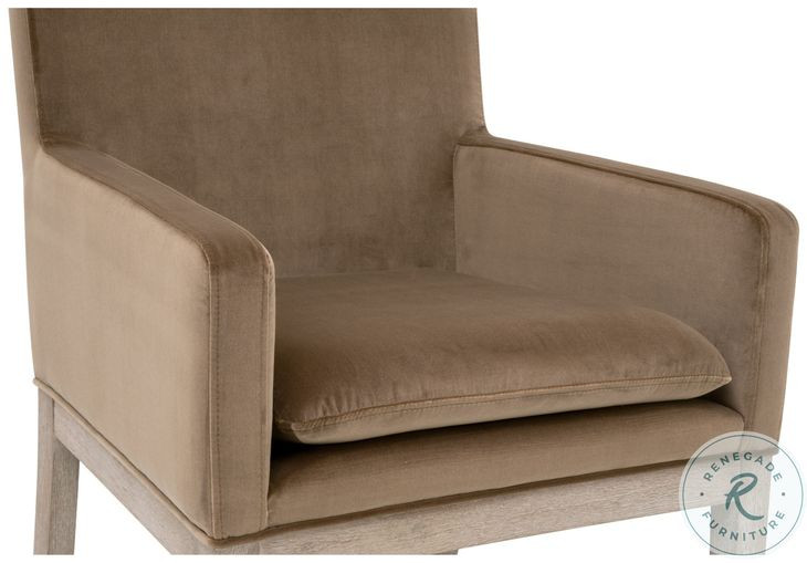 Drake Caramel Velvet Arm Chair