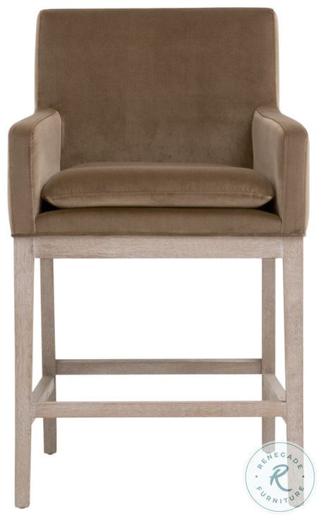 Drake Caramel Velvet Counter Height Stool