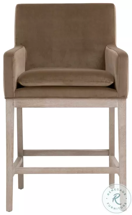 Drake Caramel Velvet Counter Height Stool
