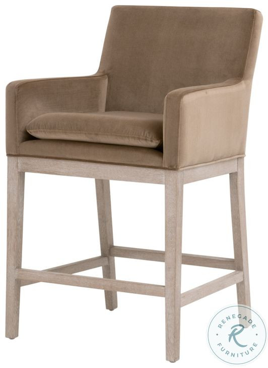 Drake Caramel Velvet Counter Height Stool
