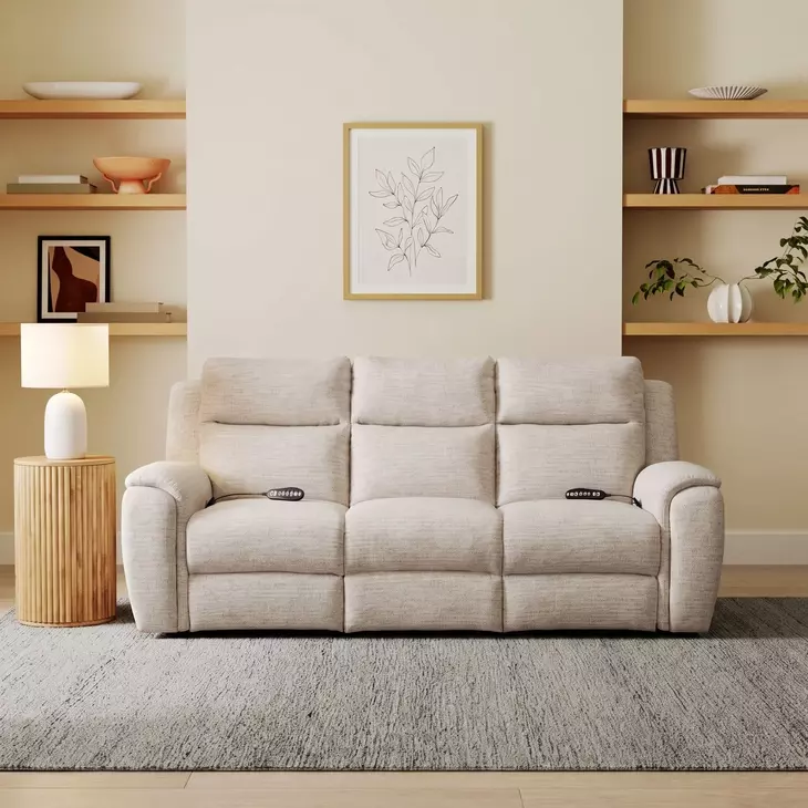 Drake Suede 95" Zero Gravity Double Power Reclining Sofa with Massage and USB Charging