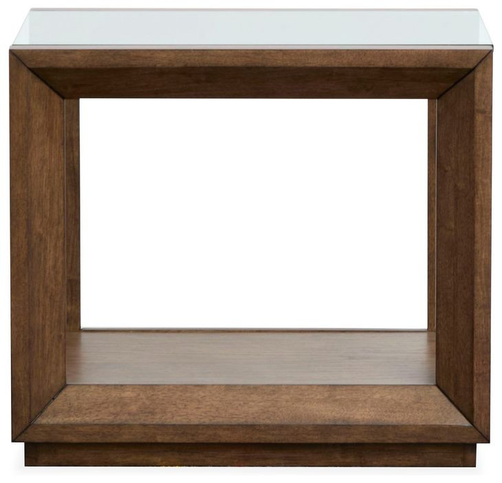 Sebastian Cinnamon Rectangular Glass Top End Table