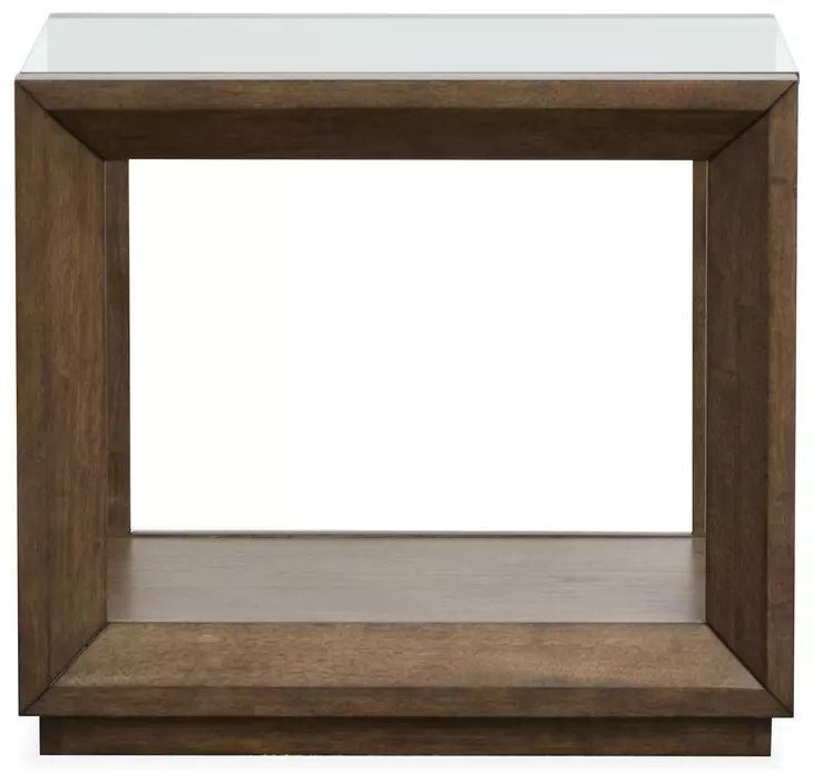 Sebastian Cinnamon Rectangular Glass Top End Table