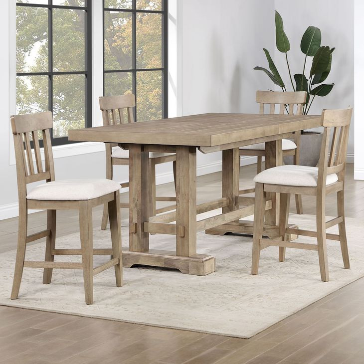 Napa Brown 24" Slat Back Counter Height Stool Set of 2