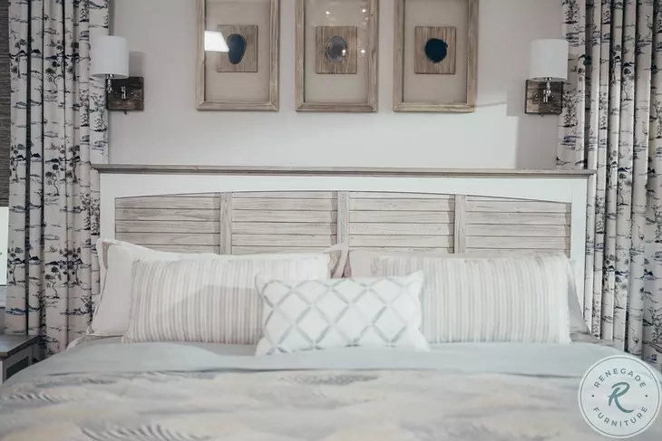 Island Haven Dapple Grey and Blanc King Headboard