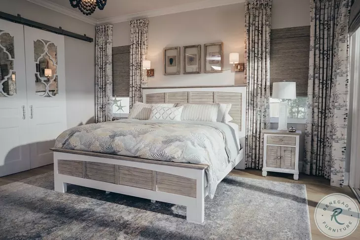 Island Haven Dapple Grey and Blanc Bedroom Set
