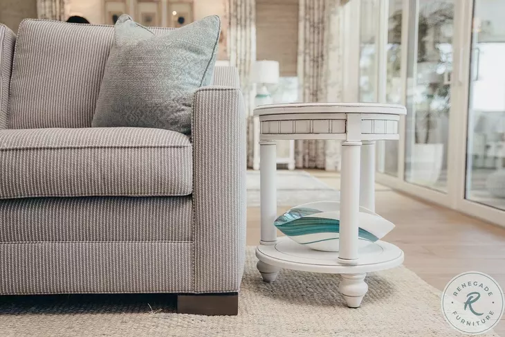 Riviera Blanc Round End Table