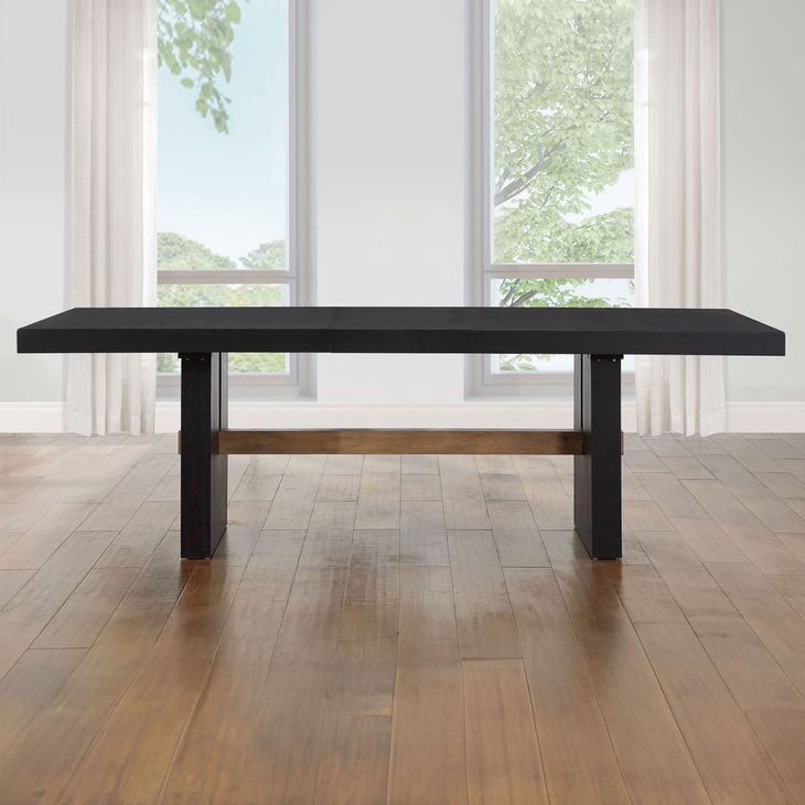 Aubrey Black 96" Extendable Rectangular Dining Table