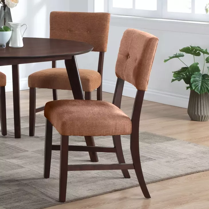 Tioga Brown Upholstered Dining Chair Set of 2