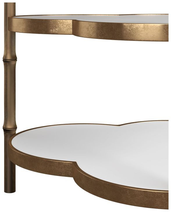 Eave Antique Brass and Milk Glass Free Form Accent Table