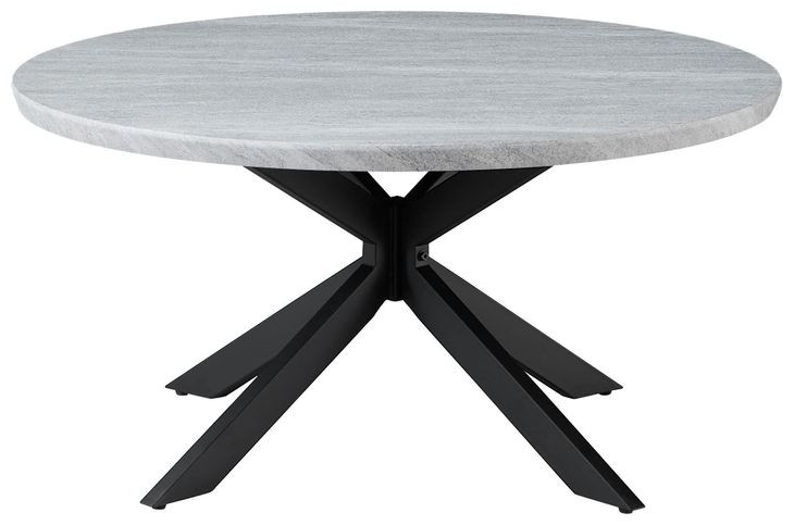 Keyla Gray Round Faux-Marble Cocktail Table