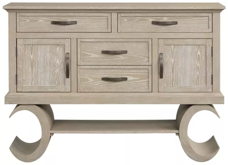 Gwendolyn Cerused Taupe 2 Doors Server with USB Charging