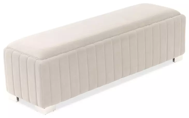 Maribel Taupe Upholstered 59" Accent Bench