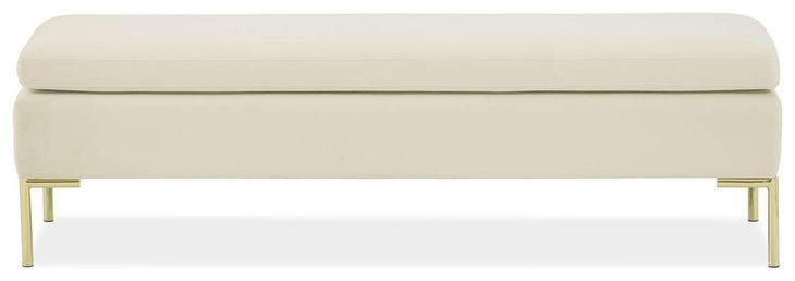 Velena Ivory Upholstered 59" Accent Bench