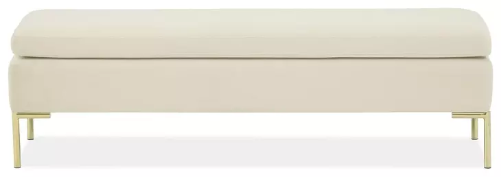 Velena Ivory Upholstered 59" Accent Bench