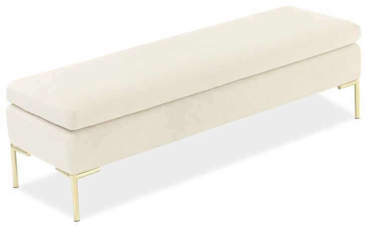 Velena Ivory Upholstered 59" Accent Bench