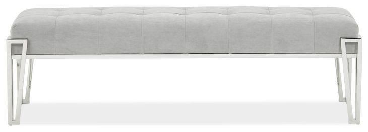 Mirelle Gray Upholstered 59" Accent Bench