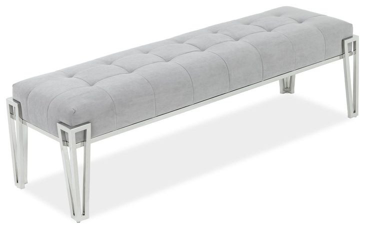 Mirelle Gray Upholstered 59" Accent Bench