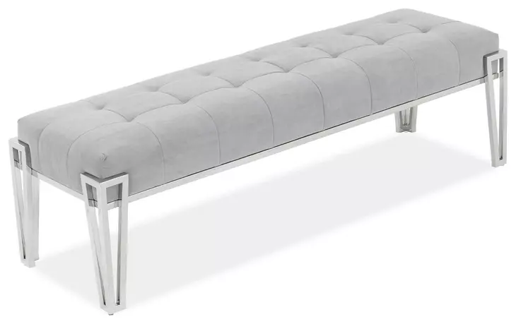 Mirelle Gray Upholstered 59" Accent Bench