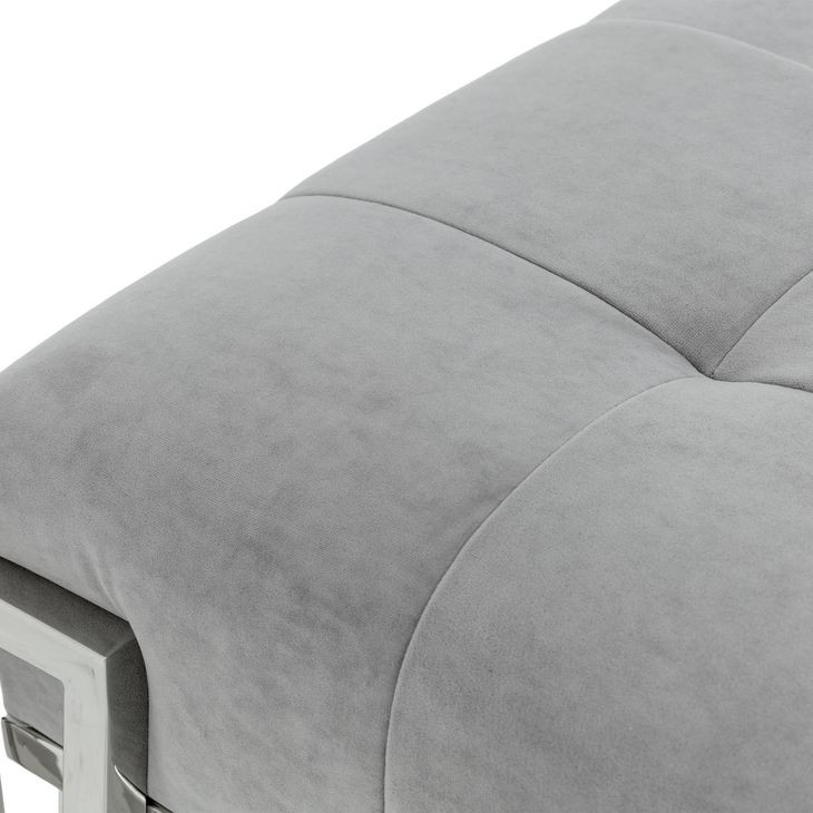 Mirelle Gray Upholstered 59" Accent Bench
