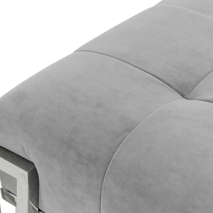 Mirelle Gray Upholstered 59" Accent Bench