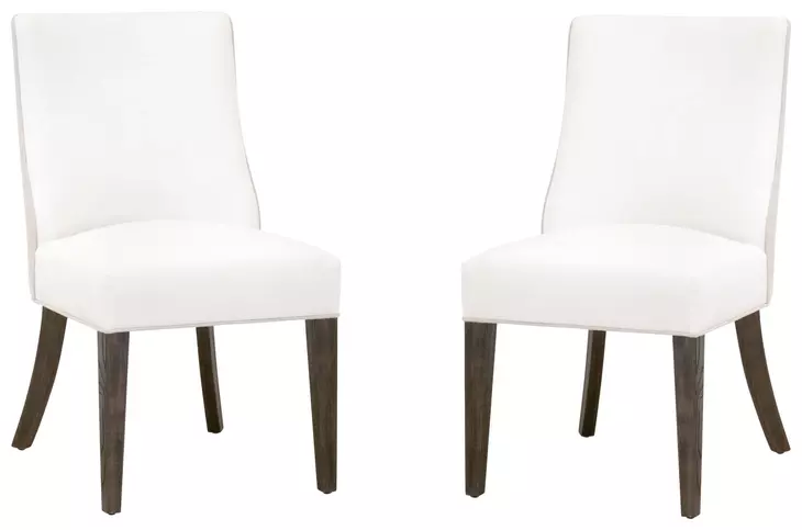 Duet LiveSmart Peyton Pearl And Burnt Brown Performance Fabric Dining Chair Set Of 2