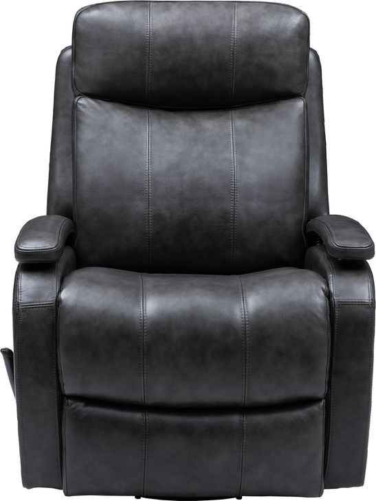 Duffy Ryegate Gray Leather Swivel Glider Recliner