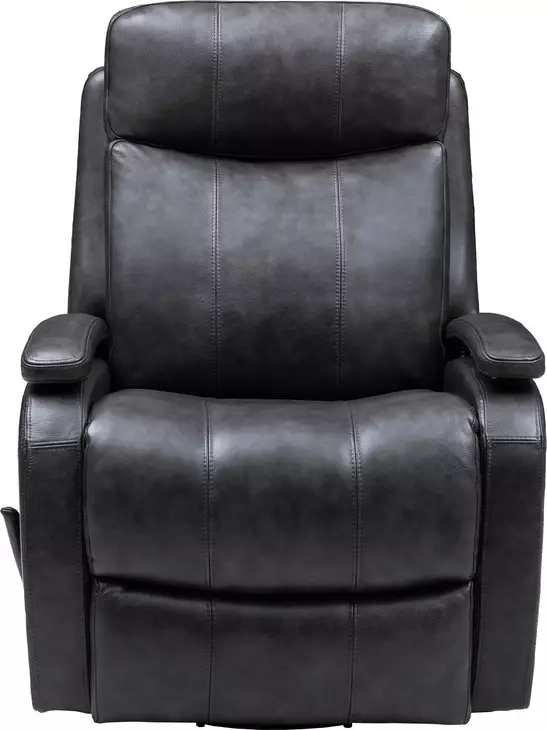 Duffy Ryegate Gray Leather Swivel Glider Recliner