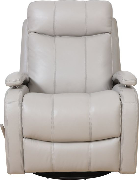 Duffy Gable Dove Leather Swivel Glider Recliner
