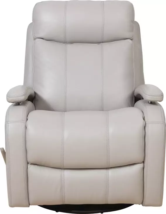 Duffy Gable Dove Leather Swivel Glider Recliner