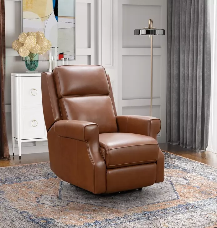 Durham Colchester Bitters Leather Power Recliner with Power Lumbar and USB Charging