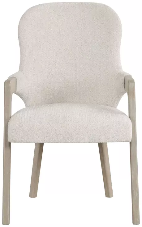 Gwendolyn Cerused Taupe Upholstered Arm Chair Set of 2