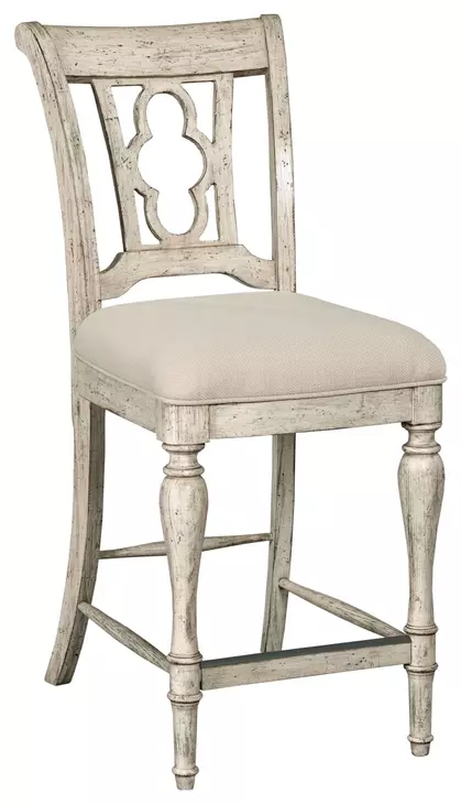 Homestead Pine Cornsilk Upholstered Kendal Counter Height Chair Set of 2