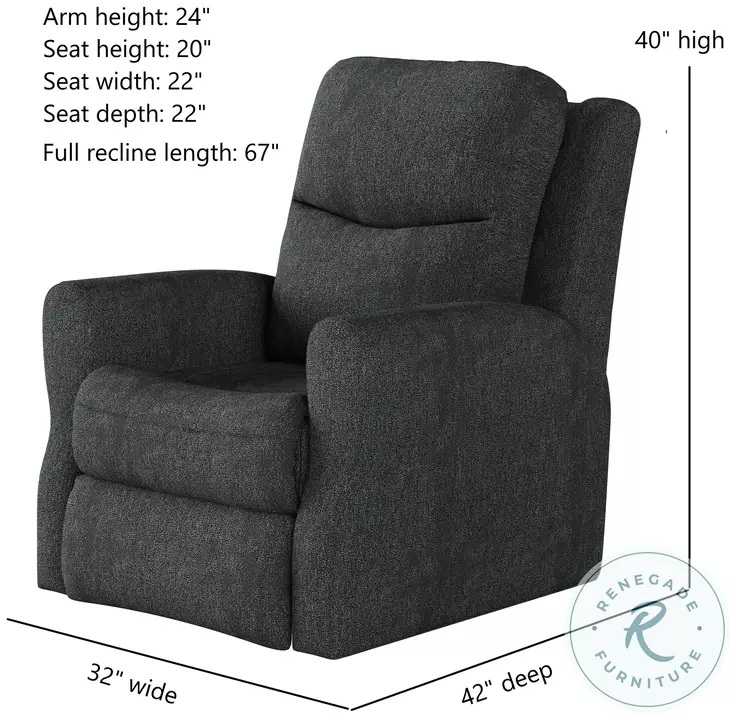 Fame Halifax Coal Wall Hugger Recliner