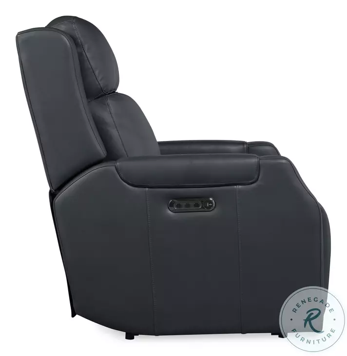 Chesterfield Salvo Denim Leather Zero Gravity Power Recliner with Power Headrest And Lumbar