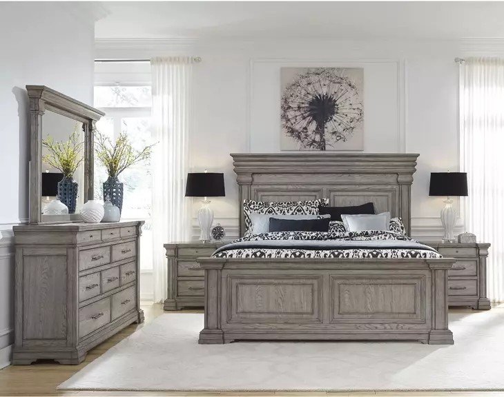 Jefferson Crest Bluff Grey Queen Panel Bed