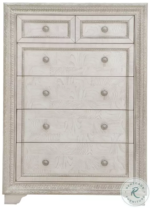 Luciana Semi Transparent Creamy White 6 Drawer Chest