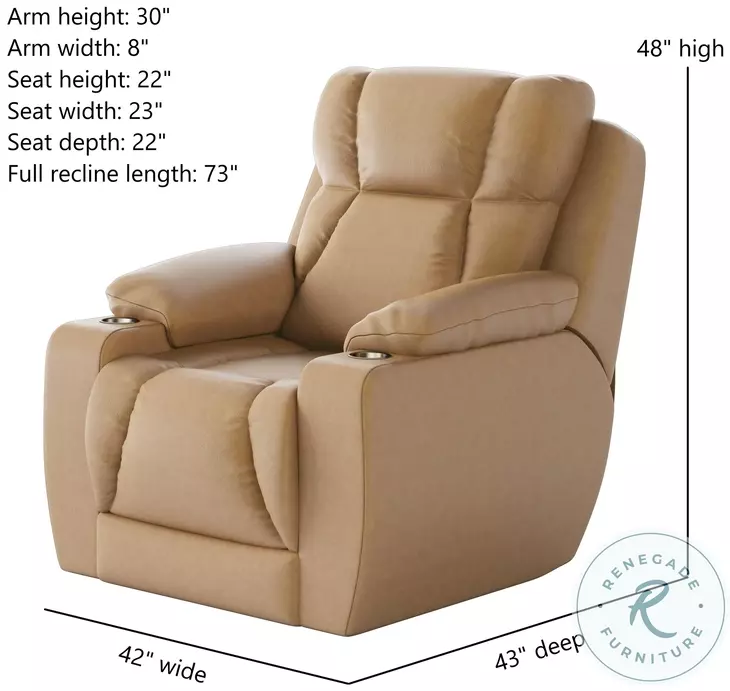 Challenger Maximus Caramel Power Headrest Wall Hugger Big Mans Recliner