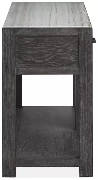 Plum Creek Ravenwood Black and White Rectangular Marble Top Sofa Table