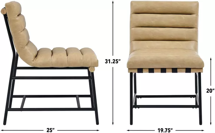 Nicco Sand Vegan Leather Upholstered Side Chair