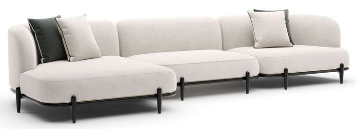 Madera Oatmeal 3 Piece Modular LAF Chaise Sectional with Pillows