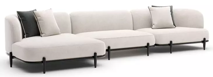 Madera Oatmeal 3 Piece Modular LAF Chaise Sectional with Pillows