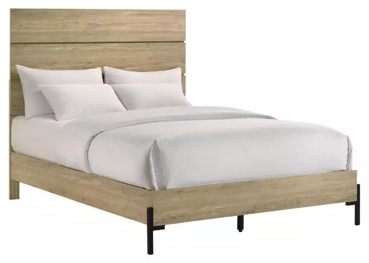 Newhall Vintage Oak Melamine Full Panel Bed