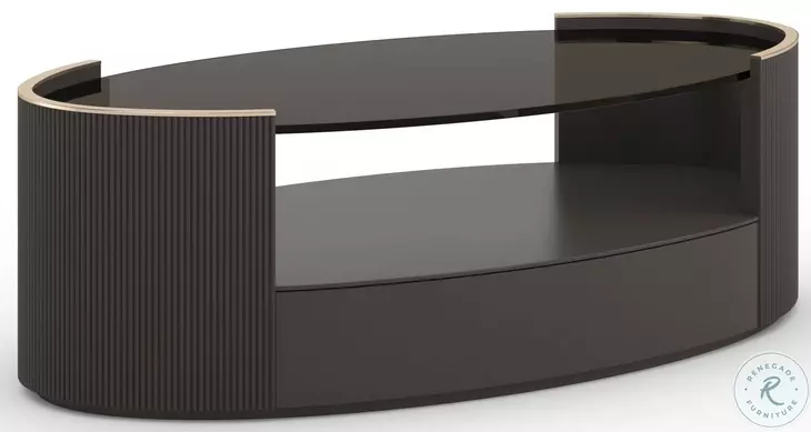 Love Dark Chocolate Oval Cocktail Table
