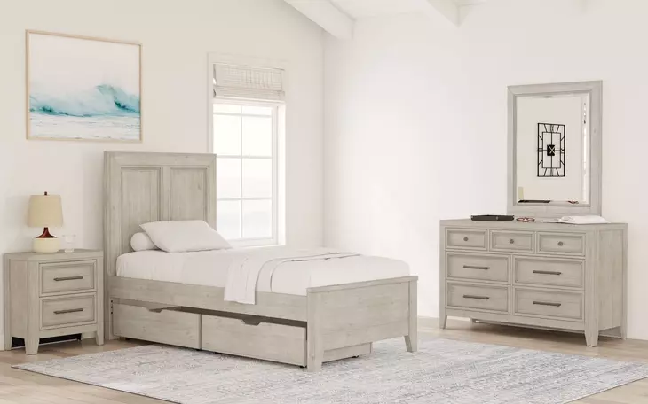 Carlson Washed Linen Rectangular Dresser Mirror