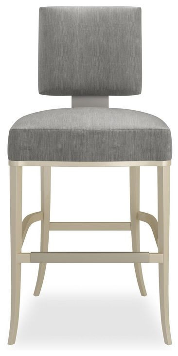 Reserved Seating Pewter Upholstered Counter Height Stool