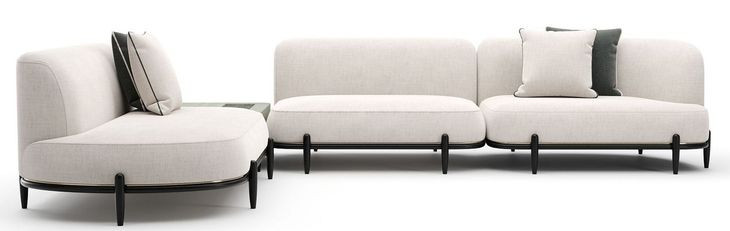 Madera Oatmeal 4 Piece Modular Corner L Sectional with Pillows
